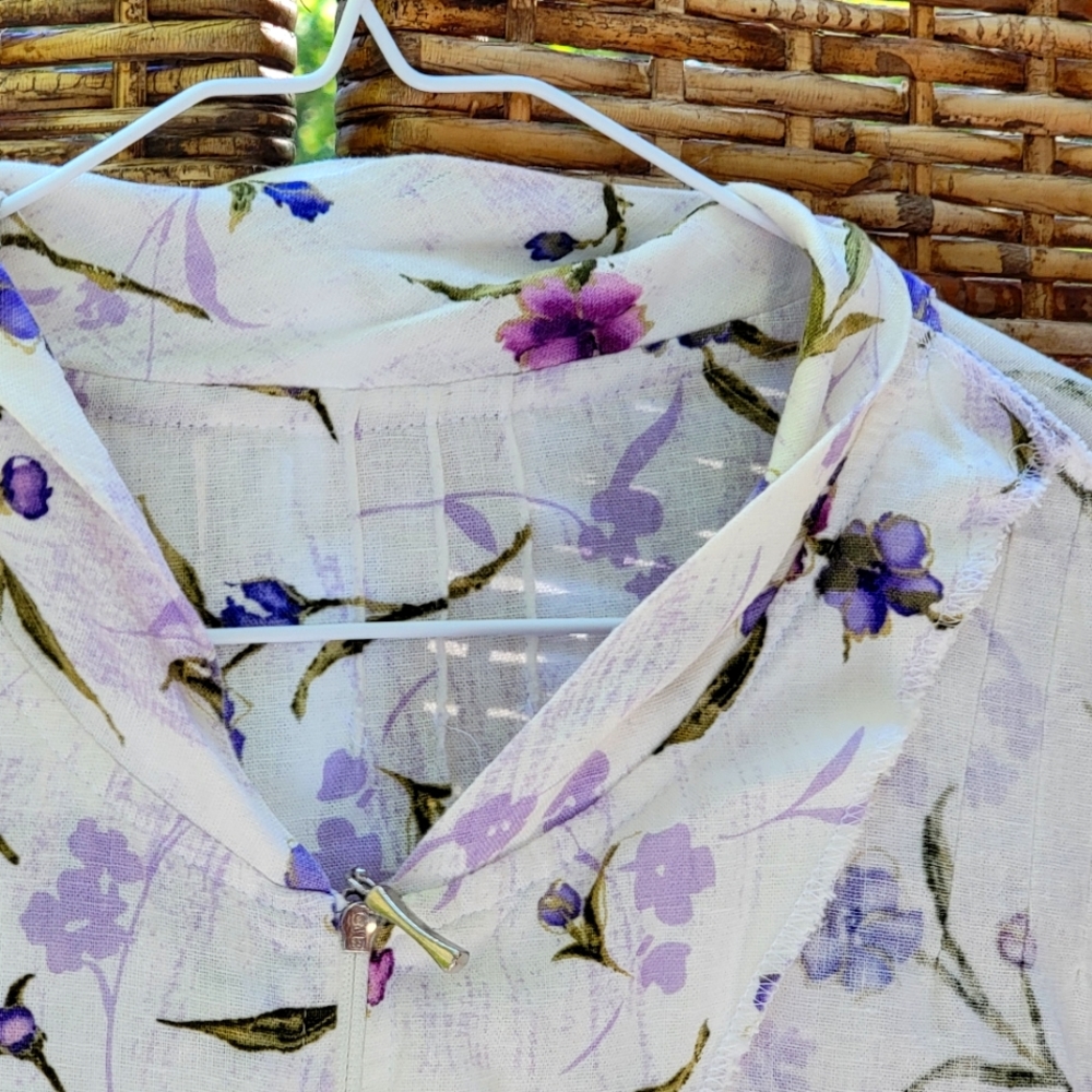 Floral Linen Shirt by Basic Threads